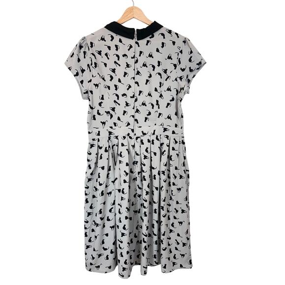 ModCloth Novelty Black Cat Halloween Dress | Gray | SZ L - Picture 3 of 10